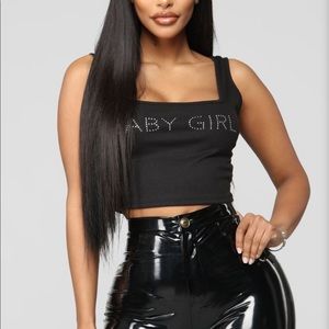 Black rhinestone crop NWT